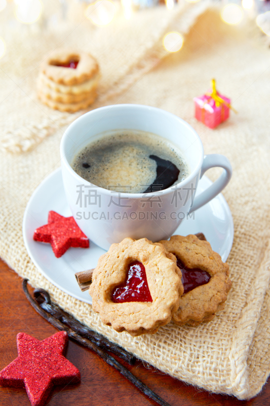 饼干,心型,咖啡杯,垂直画幅,球,饮食,褐色,美国西部,纺织品