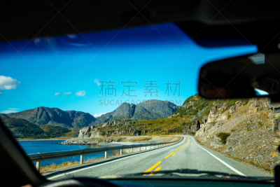 汽车,山路,北角,德国高速公路,挪威,挡风玻璃,自驾游,汽车视镜,峡湾,天空
