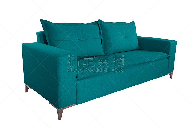 沙发,极简构图,白色背景,分离着色,彩色图片,羊皮,空的,暗色,背景分离,长椅