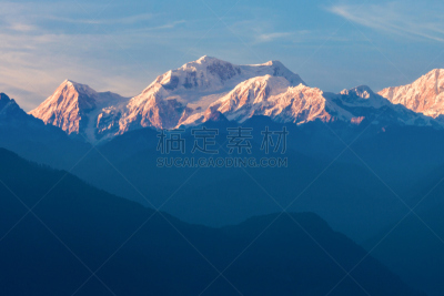 干城章嘉峰,山景城,视角,锡金,雪,著名景点,户外,大吉岭,天空,印度