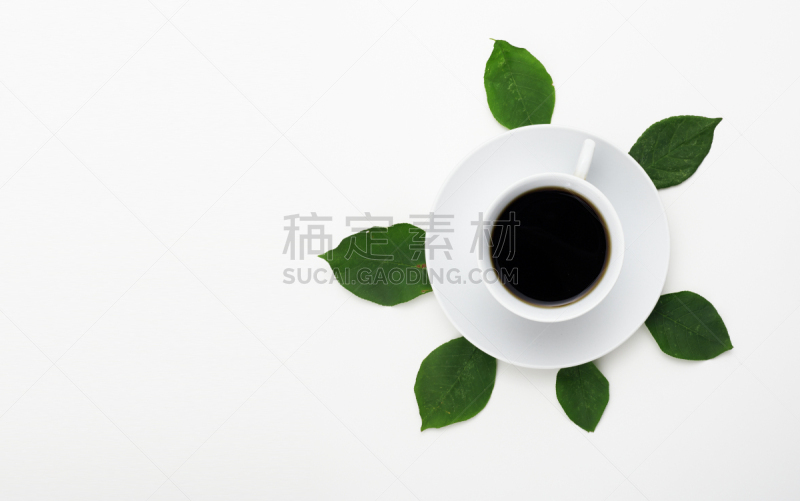 清新,时尚,极简构图,在上面,咖啡,叶子,看风景,简单,概念,摄影