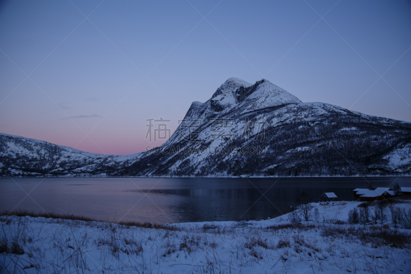 挪威,挪威峡湾,夜晚,南极洲,峡湾,乡村,粉色,冬天,图像,雪