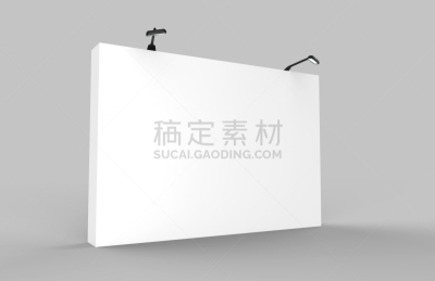 Fabric Pop Up basic unit Advertising banner media display backdrop. Blank white 3d render illustration