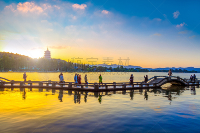 杭州,风景,俄亥俄河,西湖,水,天空,夏天,光,湖