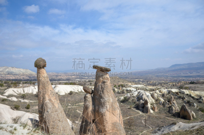 火山岩,国内著名景点,天空,水平画幅,山,安纳托利亚,无人,火山地形,古老的,户外