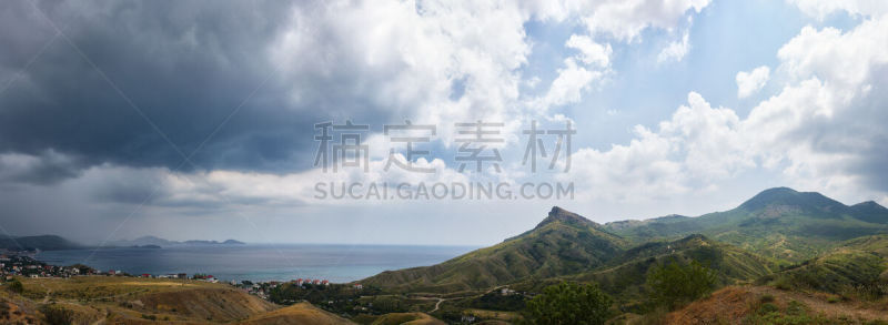 克里米亚,变色龙,山,全景,斗篷,自然保护区,干净,部分,伦敦城,离开