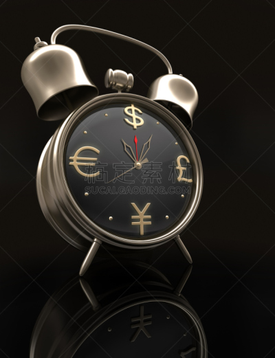 商务,一寸光阴一寸金,地球,打卡器,英镑符号,垂直画幅,时区,夜晚,无人,美元符号