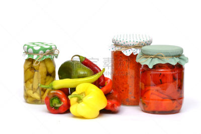 蔬菜,密封食品,清新,沙拉,成分,正面视角,hungarian wax辣椒,水平画幅,灯笼椒,素食