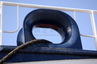绳子,栏杆,天空,白色,水平画幅,彩色图片,无人,蓝色,绞盘,船