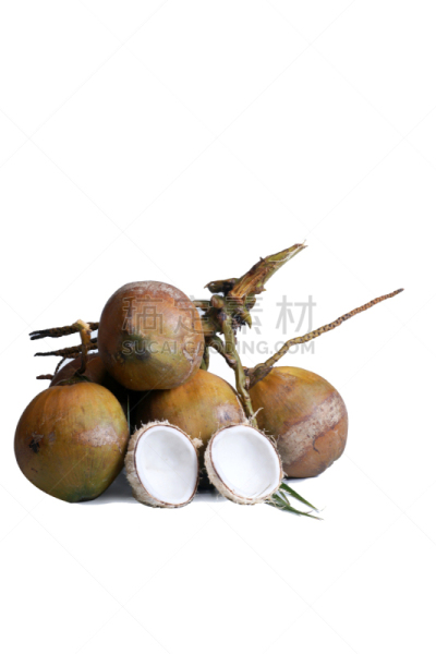 椰子,白色背景,垂直画幅,水,素食,无人,椰子树,果汁,夏天,异国情调