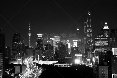 夜晚,高架道路,上海,延安,商务,照明设备,交通堵塞,多车道公路,现代,东亚