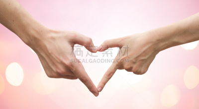 情人节,白昼,概念,手,特写,做手势,心型,女人,男人