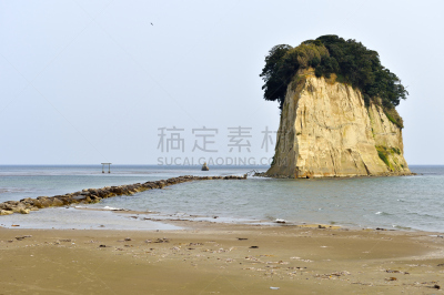 岛,能登半岛,旅游目的地,水平画幅,岩石,无人,日本,日本海或东海,石川县,户外
