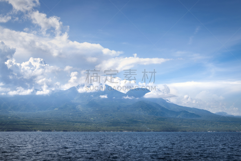 内格罗斯东方,风景,云景,热带气候,云,船,海岸线,阿波岛,背景,热带树
