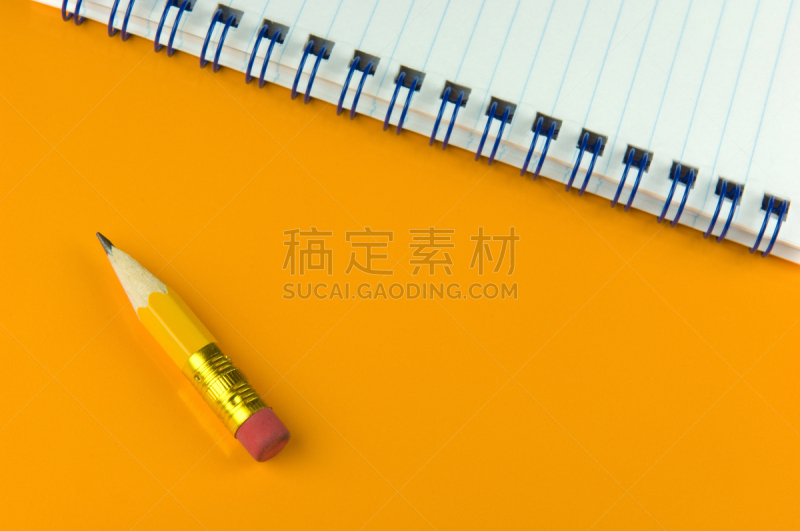 小的,铅笔,身材矮小,水平画幅,尖的,无人,笔记本,红色,摄影,速记