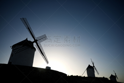 唐吉诃德,现代风车,传统,风,刀刃,磨坊,著名景点,古典式,农场,能源