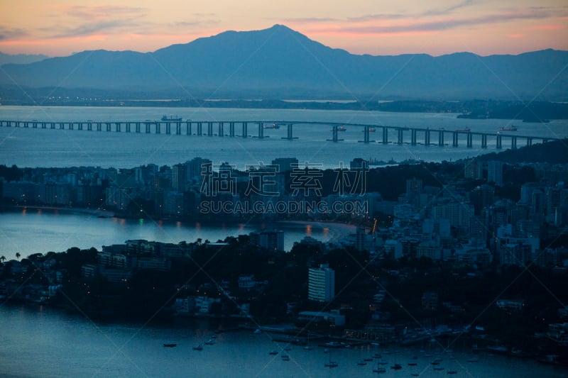 里约热内卢,城市,停车场,尼泰罗依,摄像机拍摄角度,萨拉道斯奥格斯国家公园,里约尼泰罗伊桥,瓜纳巴拉湾,水平画幅,夜晚