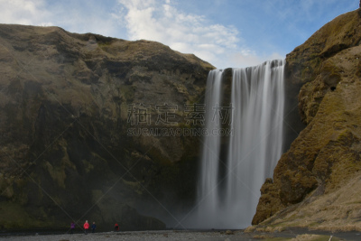 冰岛国,树林瀑布,seljalandsfoss waterfall,自然,水,水平画幅,地形,瀑布,无人,户外