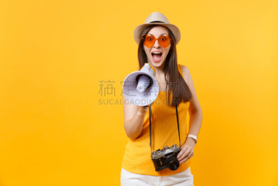 旅行者,女人,旅游目的地,黄色,旅途,女性,休闲装,帽子,度假,旅行