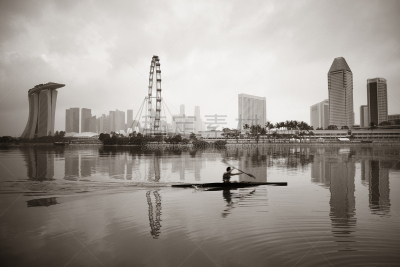 新加坡,城市天际线,水平画幅,建筑,无人,全景,户外,船,滨水,都市风景