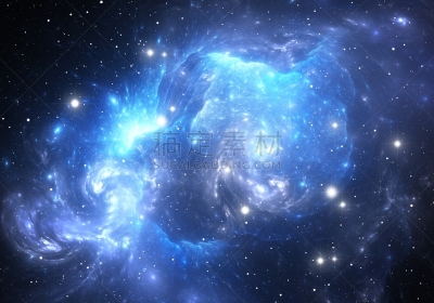 太空,星云,青绿色,天空,超新星,未来,星系,水平画幅,形状,绘画插图