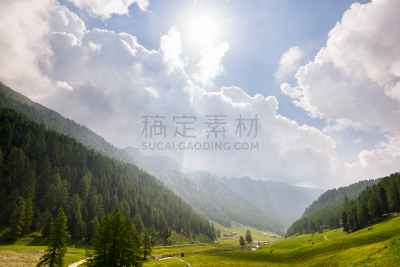 草地,山脉,意大利,奥斯塔山谷,树林,天空,暴风雨,洛矶山脉,夏天,草