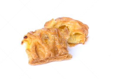 菠萝塔,脆,分离着色,白色背景,传统,黄色,清新,健康食物,饮食,早餐