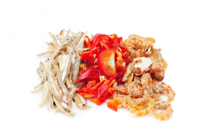 成一排,留白,水平画幅,小的,无人,生食,海产,香料,干的,小吃