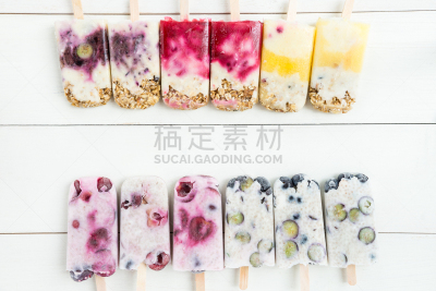 浆果,自制的,健康食物,小吃,概念,椰汁,冰冻酸奶,意大利冰淇淋,奇亚籽,夏季系列
