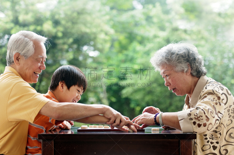 中国象棋,孙子,祖父,祖母,进行中,国际象棋,休闲活动,夏天,男性,知识