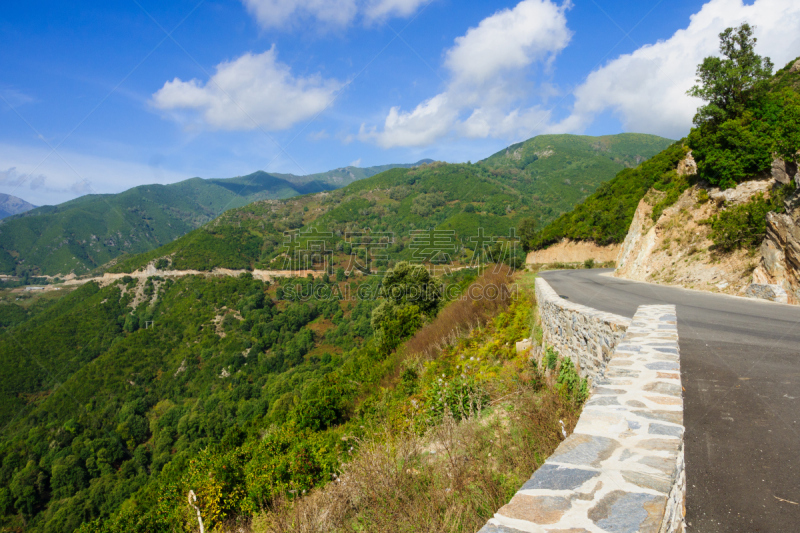 河流,卡斯塔尼恰,高科西嘉,科西嘉,休闲活动,水平画幅,无人,户外,山,城镇