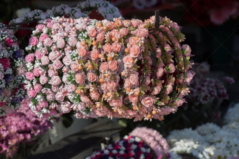 人造的,王冠,多色的,花环,美,水平画幅,无人,花束,植物,花皇冠