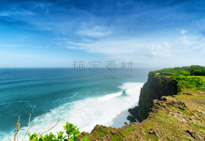 乌鲁瓦度,巴厘岛,海岸线,印度尼西亚,寺庙,水,天空,水平画幅,山,无人
