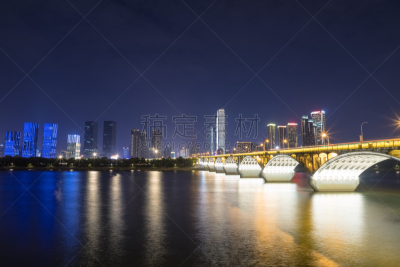河流,橘子洲大桥,自然美,照明设备,交通,长沙,黄昏,公园,现代,著名景点