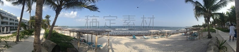 墨西哥,夏天,全景,爱库马尔,海滩,旅途,假日别墅,一个人,海岸线,波浪