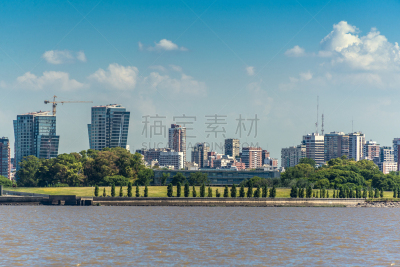 里约热内卢delaplata,城市,布宜诺斯艾利斯,全景,水,天空,美洲,都市风景,现代,建筑业