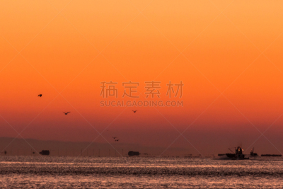 鄂霍次克海,网走市,知床山,知床半岛,北海道,渔船,渔业,水平画幅,早晨,旅行者