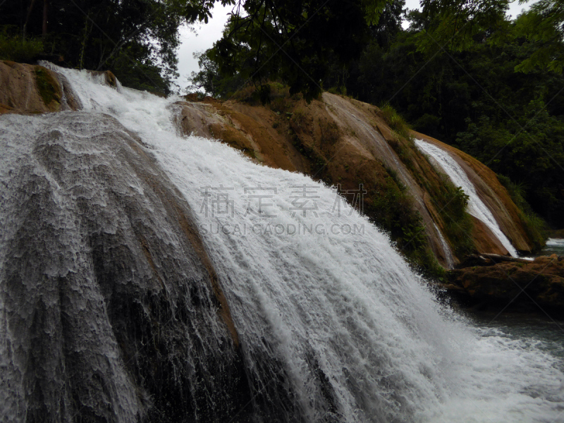 agua azul cascades,风景,特写,帕伦克,恰帕斯州,水,旅游目的地,水平画幅,绿色