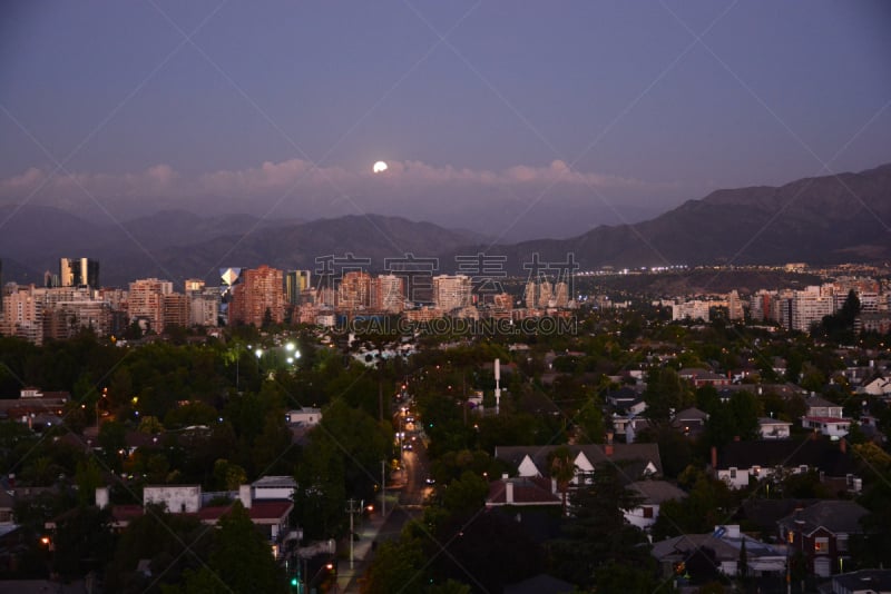 月亮,山,智利,圣地亚哥德古巴,安地斯山脉,充满的,mount anderson,月光酒,天空,水平画幅