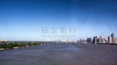 航拍视角,市区,松花江,在之间,水,天空,水平画幅,高视角,无人,哈尔滨