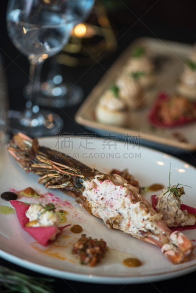 螯虾,塞满了的,可爱的,传统,小圆面包,清新,莴苣,华贵,螃蟹,食品