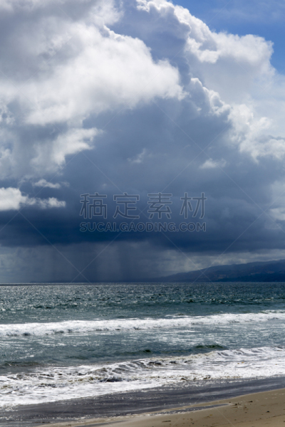 暴风雨,太平洋,好莱坞山,内腔,强风,圣莫尼卡,阴影对焦,垂直画幅,水,天空