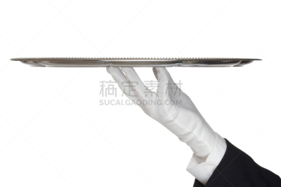 餐盘,男招待,四肢,水平画幅,主菜餐盘,仅成年人,工业,保护工作服,白色,空的