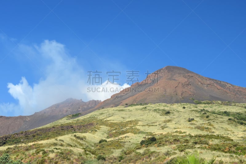 斯托伦波里岛,火山,风景,岛,水平画幅,山,火山地形,户外,山脊,灰