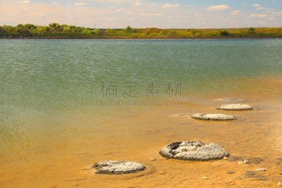 叠岩,湖,颤藻属,cervantes,藻青菌,生理盐水,后备运动员,西澳大利亚,偏远地区,水