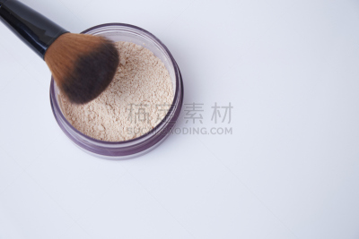 扑面粉,化妆刷,化妆用品,白色背景,粉饼,背景分离,色板,粉底,泰国,腮红