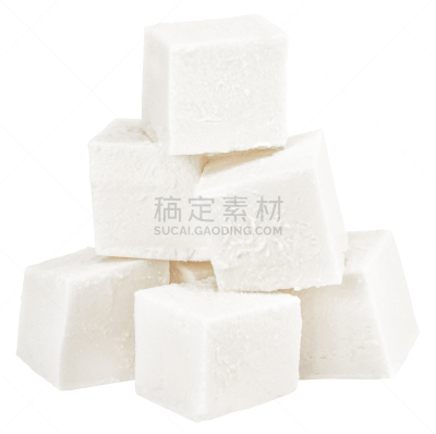堆,白色背景,分离着色,软干酪,钙,菲塔乳酪,骰子,清新,牛奶,食品