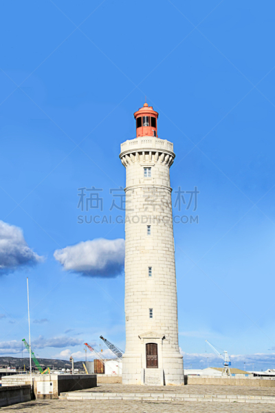 塞特港,法国,朗格多克-鲁西永,垂直画幅,水,灯笼,无人,海港,运河,灯塔楼