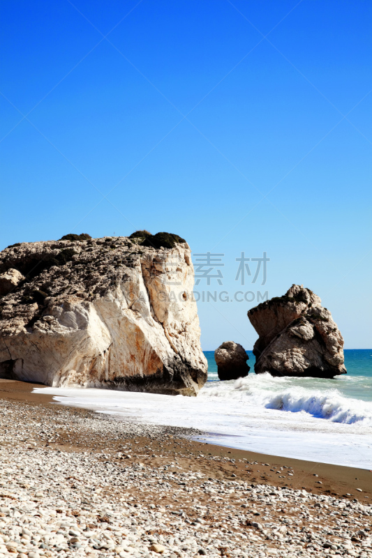 岩石,维纳斯,垂直画幅,天空,塞浦路斯,夏天,女神,户外,海滩,爱神