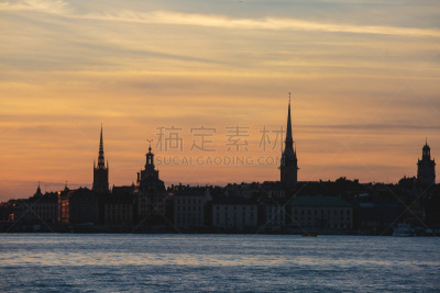 斯德哥尔摩,渡轮,天空,瑞典,风景,摄像机拍摄角度,蓝色,全景,夏天,自然美